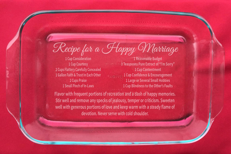 Pyrex Casserole Dish - Recipe for a Happy Marriage (PERSONALIZED) – Spotted  Moon