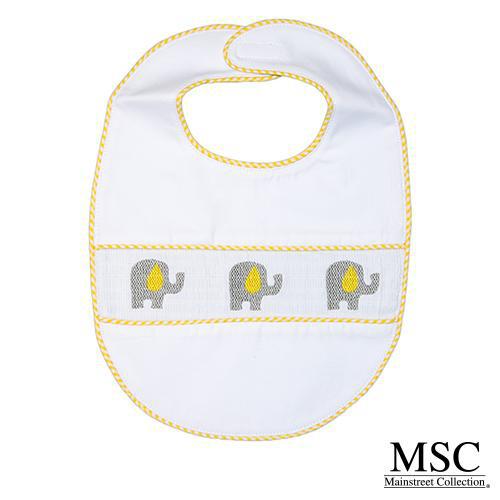 White Bib For Babies With Yellow Logo