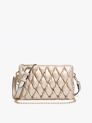 Izzy Puffer Quilted Crossbody with Chain