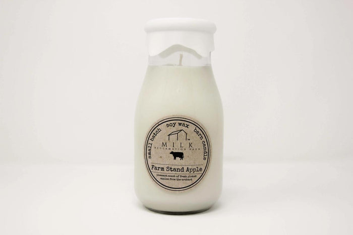 Milk Bottle Candle - Farmstand Apple