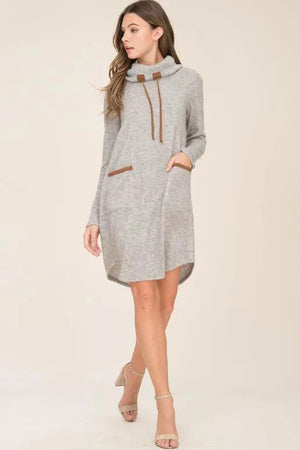 Poppy Sweater Tunic Dress - Grey