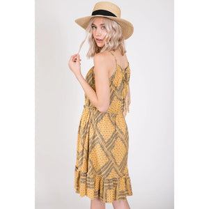 Kawaii Halter Neck Dress - Mustard