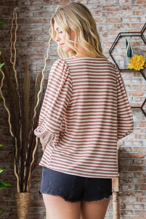 Ashley Boat Neck Top - Rust