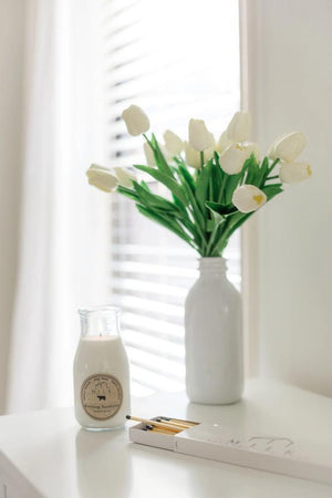 Milk Bottle Candle - Clothesline Linen