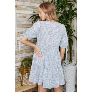 Winnie Floral Print Dress - Blue