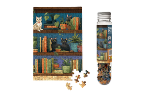 Mini Jigsaw Puzzle - Cat Tales...Library Books Bookcase