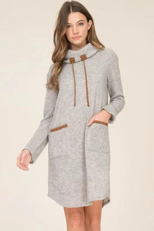 Poppy Sweater Tunic Dress - Grey