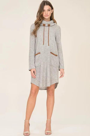 Poppy Sweater Tunic Dress - Grey