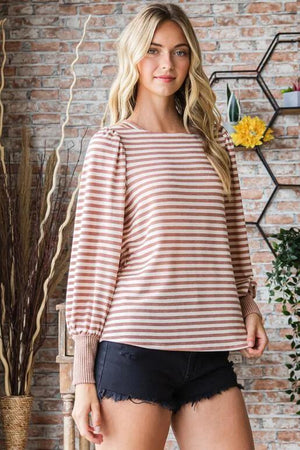 Ashley Boat Neck Top - Rust