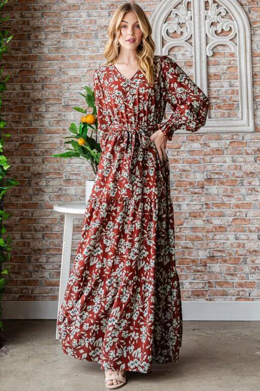 Forsythia Maxi Dress - Rust