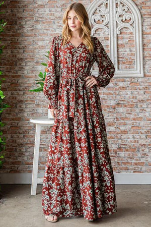 Forsythia Maxi Dress - Rust