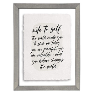 Note To Self - Floating Wall Art Rectangle