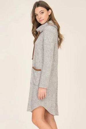 Poppy Sweater Tunic Dress - Grey