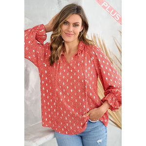 Tawnie Long Sleeve Blouse - Red