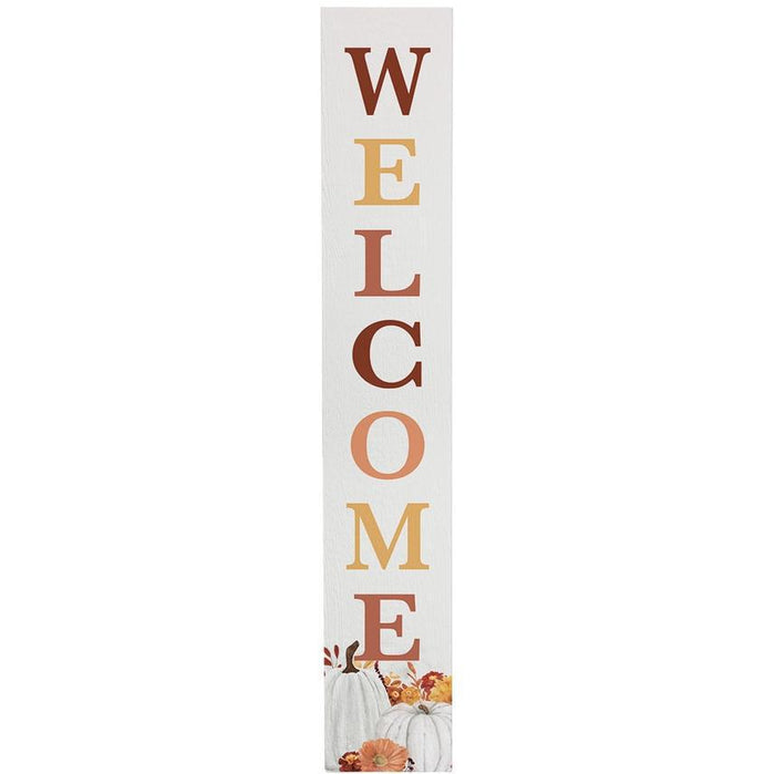 Welcome Floral Pumpkins - Porch Board