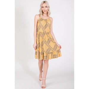 Kawaii Halter Neck Dress - Mustard