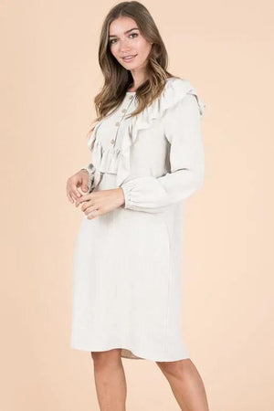 Blossom Long Sleeve Dress - Oatmeal