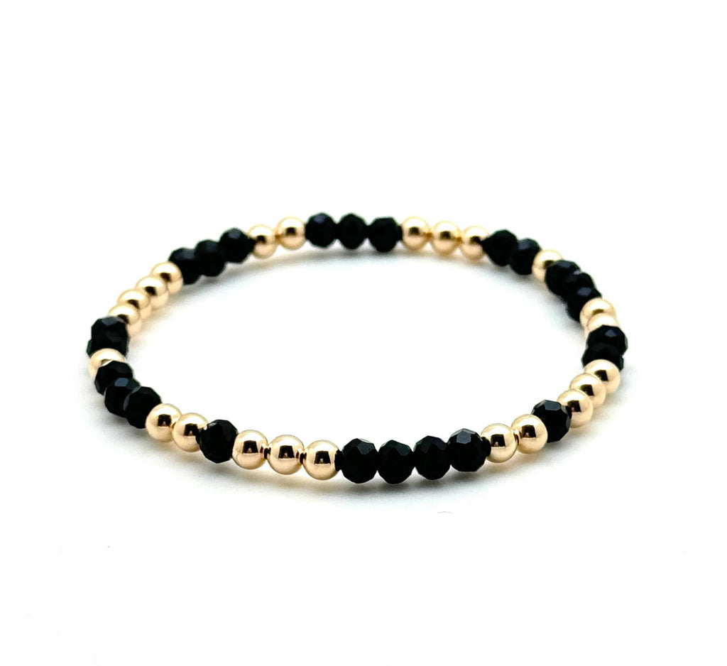 NLHD 14K Gold Filled + Black Crystals Bracelet