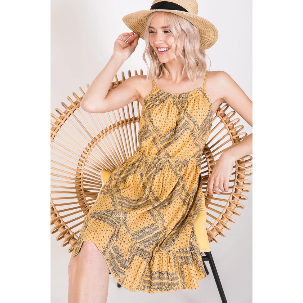 Kawaii Halter Neck Dress - Mustard