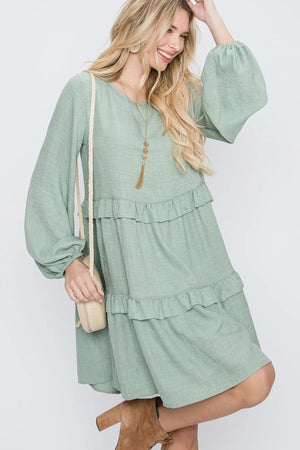 Yvette Babydoll Dress - Olive