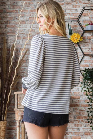 Ashley Boat Neck Top - Grey