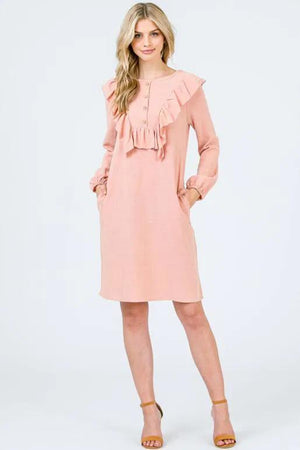 Blossom Long Sleeve Dress - Blush