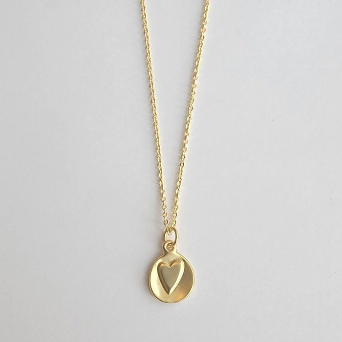 Organic Matte Gold Heart Necklace