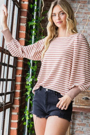 Ashley Boat Neck Top - Rust