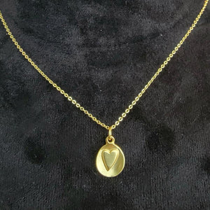 Organic Matte Gold Heart Necklace