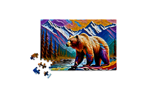 Mini Jigsaw Puzzle - Colorful Bear - Grizzly Mountain