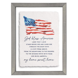 God Bless America Flag - Floating Wall Art Rectangle