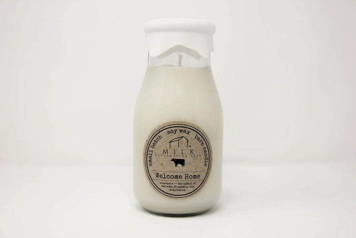 Milk Bottle Candle - Welcome Home