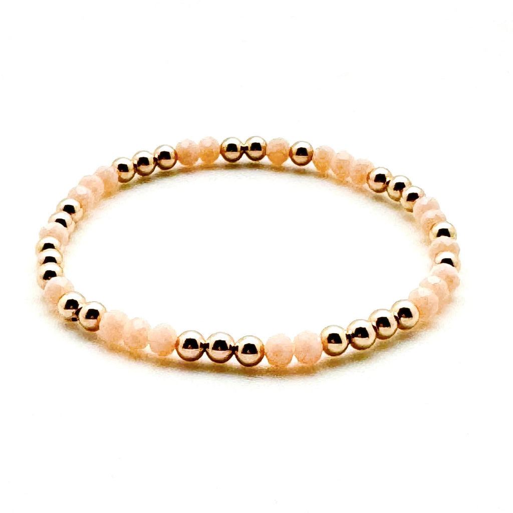 NLHD 14K Gold Filled + Nude Pink Crystals Bracelet