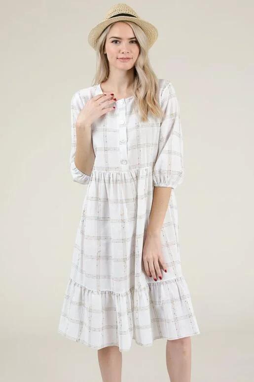 Rowan Babydoll Dress - Off White