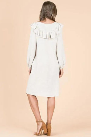 Blossom Long Sleeve Dress - Oatmeal