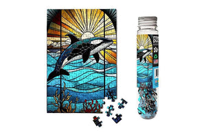 Mini Jigsaw Puzzle - Stained Glass Orca