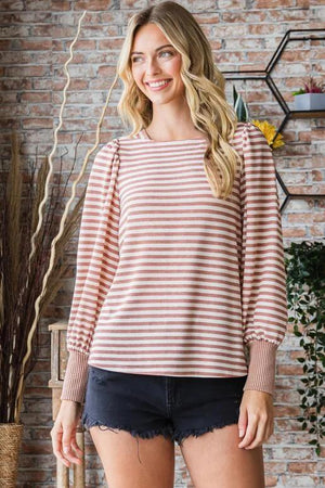 Ashley Boat Neck Top - Rust