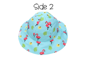 Kids UPF50+ Patterned Sun Hat - Flamingo/Fruit