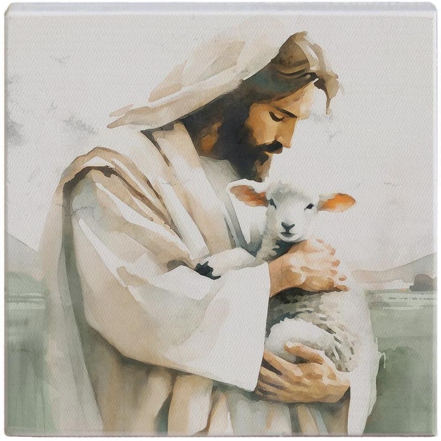 Jesus Holding Lamb - Small Talk Square