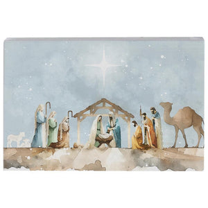 Watercolor Nativity Scene - Small Talk Rectangle