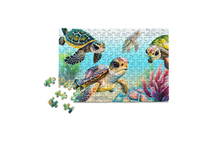 Mini Jigsaw Puzzle - Flippin Awesome Sea Turtle - Marine Life