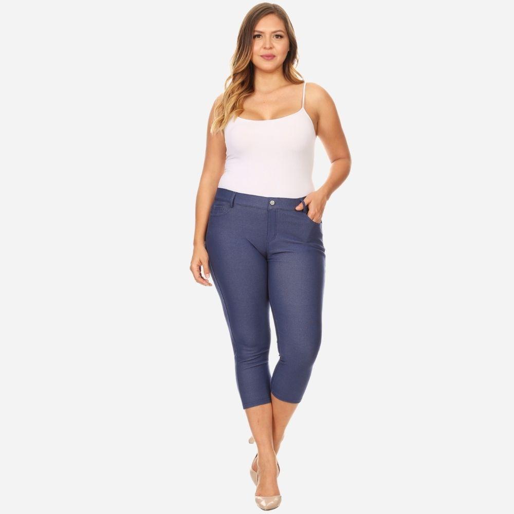 1826 jeans Womens Plus Size Cotton Stretch CAPRI Pants &Kim Rogers Elastic  Waist | eBay