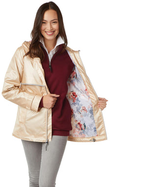 Rainjacket with Printed Floral Lining 5197 - Champagne