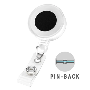 Badge Reel Pin Back w/Spinning Clip